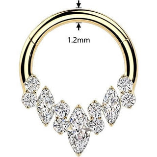 Titanium Ring zirconia round marquise cut Clicker