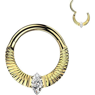 Titanium Ring zirconia cuts marquise cubic zirconia center Clicker