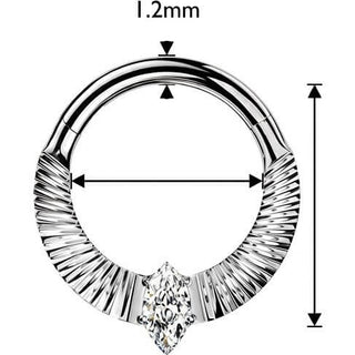 Titanium Ring zirconia cuts marquise cubic zirconia center Clicker