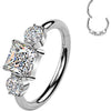 Titanium Ring zirconia square round Segment