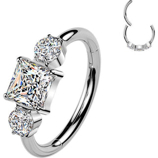 Titanium Ring zirconia square round Segment