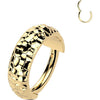 Titanium Ring wide hammered pattern Clicker