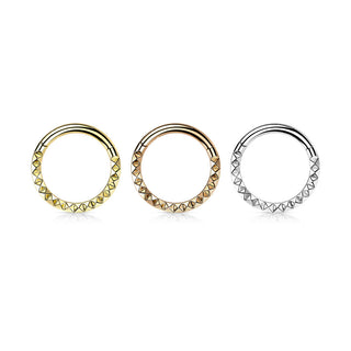Titanium Ring Pyramid Cut Clicker