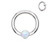 Ring Ball Flat Zirconia Silver Captive Bead