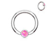 Ring Ball Flat Zirconia Silver Captive Bead