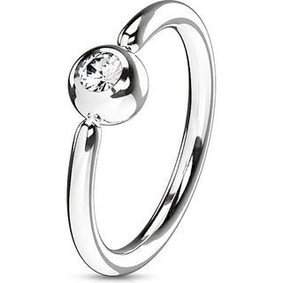 Ring Ball Zirconia Silver Bendable