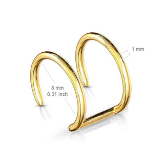 Oreja Falsa Doble anillo de oro Flexible