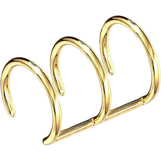 Oreja Falsa Triple anillo de oro Flexible
