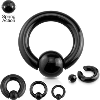 Ring Ball Black Captive Bead