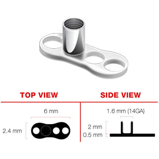 Titanium Dermal Anchor dermal anchor base 3 holes