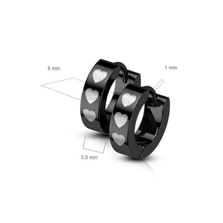 Earring Heart Black
