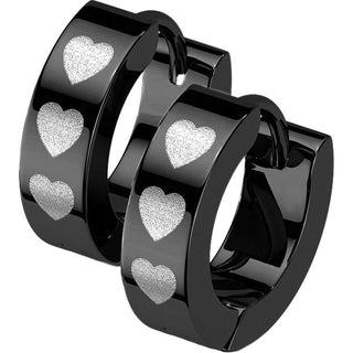 Earring Heart Black