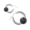 Earring 316L Hoop Earrings Colored Crystal Ball 1 Pair