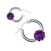 Earring 316L Hoop Earrings Colored Crystal Ball 1 Pair