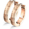 Earring 316L Hinge Action Hoop Earrings Grooved Arcs 1 Pair Clicker