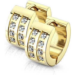 Earring Zirconia Double Line Clicker