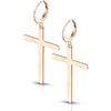 Earring 316L Hoop Earrings with Cross Dangle 1 Pair Clicker