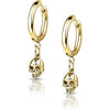 Earring 316L Hoop Earrings Skull Dangle 1 Pair Clicker