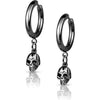 Earring 316L Hoop Earrings Skull Dangle 1 Pair Clicker