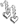 Stud Earring 316L Stud Earrings Heart Dangle 1 Pair