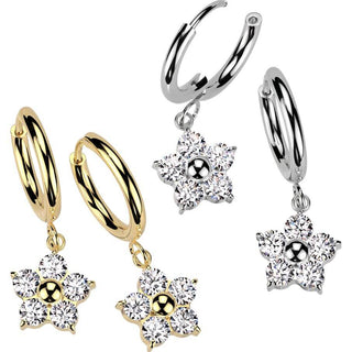 flower zirconia dangle