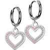 Earring heart zirconia dangle