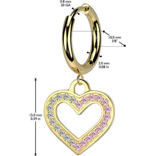 heart zirconia dangle