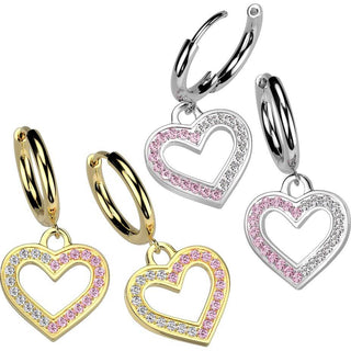 heart zirconia dangle