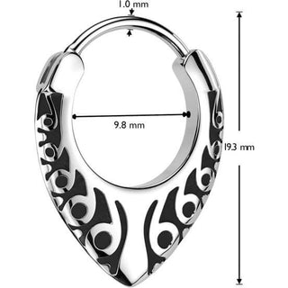 Hoop Earring upside down tribal