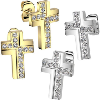 Earring cross zirconia