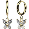 Earring Marquise Round Zirconia Butterfly Dangle 1 Pair