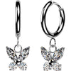 Earring Marquise Round Zirconia Butterfly Dangle 1 Pair