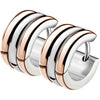 Earring 316L Triple Dome Hoop Huggie Earrings 1 Pair Clicker