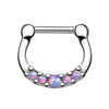 Septum Piercing Clicker 5 Ópalo Plata Clicker