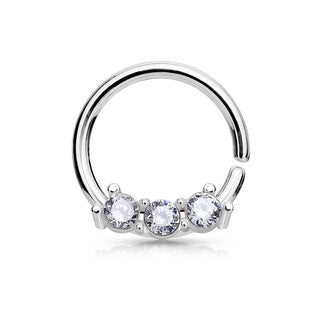 Anillo Septum 3 Circonitas Flexible