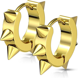 Earring 316L IP Hoop Earring with Spikes 1 Pair Clicker
