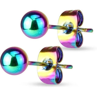 Stud Earring 316L Hollow Ball End Earrings 1 Pair