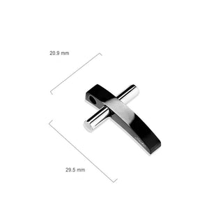 Pendant 316L Pendant Two Tone Black Silver Cross