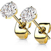 Titanium Stud Earring Titan Earring Studs Prong Setting Round Cubic Zirconia 1 Pair
