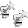 Titanium Stud Earring Titan Earring Stud Flat Star Shaped Top 1 Pair