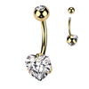 Titanio Piercing ombligo Circonita Corazón