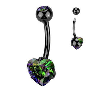 Titanio Piercing ombligo Circonita Corazón