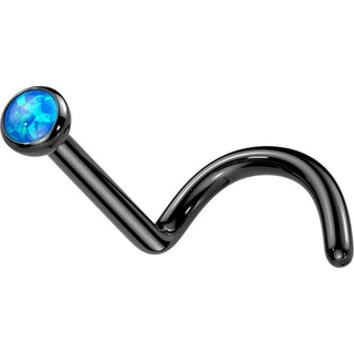 Titanium Nose Screw Opal Round