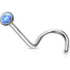 Titanium Nose Screw Opal Round