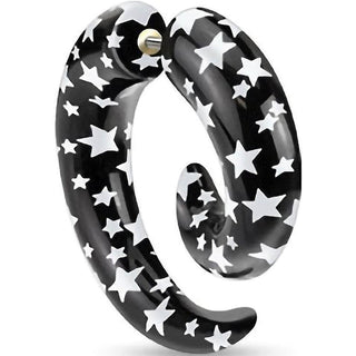 Fake Plug Spiral Stars Black