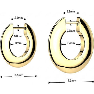 Titanium wide round hoop 1 pair