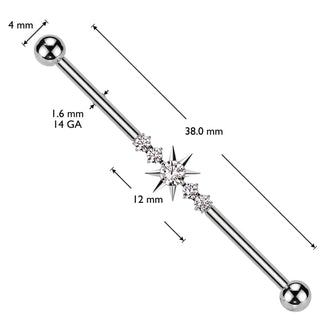 Titanium Industrial Barbell polar star zirconia Internally Threaded