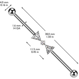 Titanio Barbell Industrial lazo circonita Rosca interna