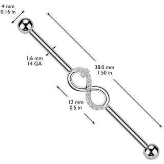 Titanio Barbell Industrial eternidad circonita Rosca interna