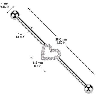 Titanio Barbell Industrial corazón circonita Rosca interna